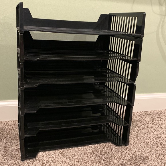 Office Storage Designs Stackable Letter Trays Black 6 Trays Poshmark